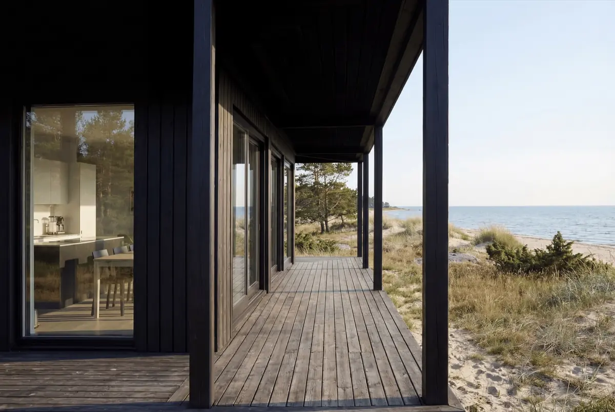 Visualisering: verandan under pergolan på Tofta 50